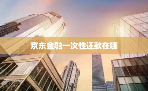 京东金融一次性还款在哪