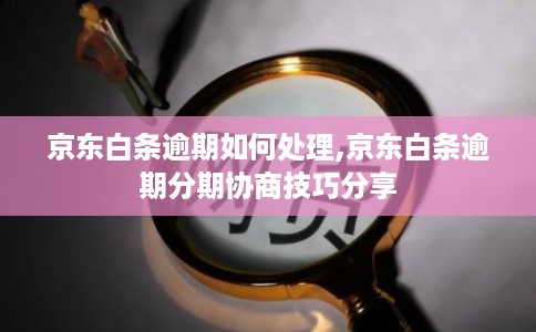 京东白条逾期如何处理,京东白条逾期分期协商技巧分享