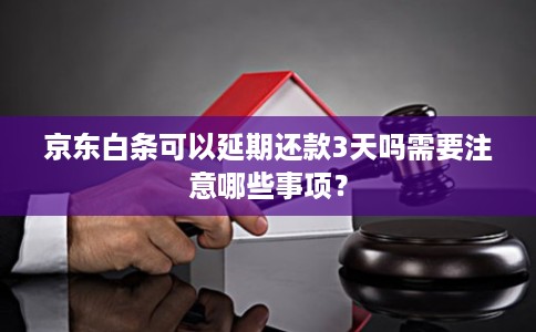 京东白条可以延期还款3天吗需要注意哪些事项？
