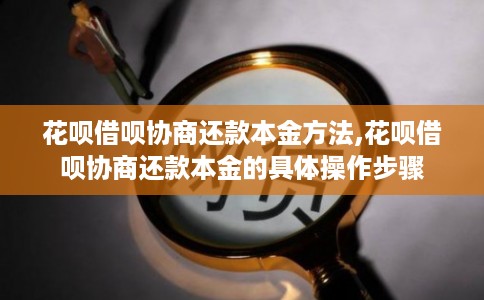 花呗借呗协商还款本金方法,花呗借呗协商还款本金的具体操作步骤