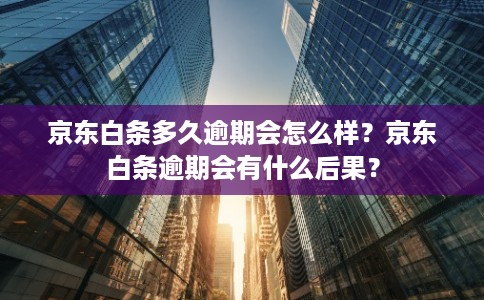 京东白条多久逾期会怎么样？京东白条逾期会有什么后果？
