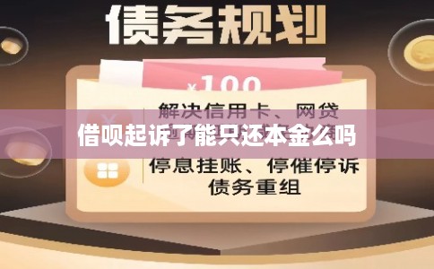 借呗起诉了能只还本金么吗