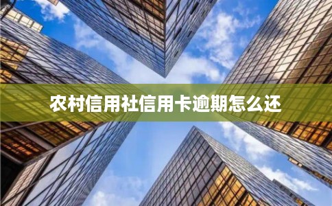农村信用社信用卡逾期怎么还
