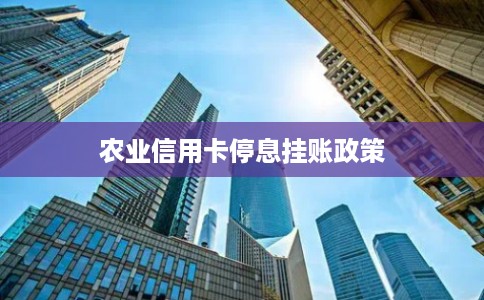 农业信用卡停息挂账政策
