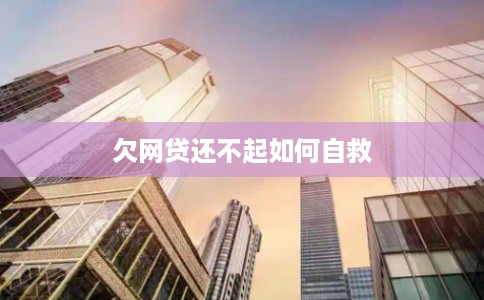 欠网贷还不起如何自救
