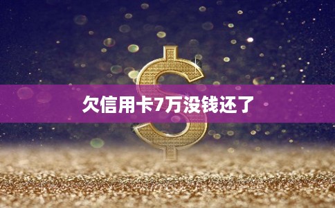 欠信用卡7万没钱还了