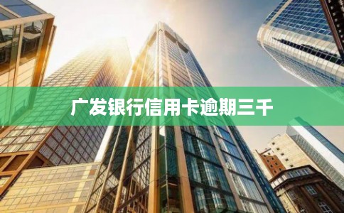 广发银行信用卡逾期三千