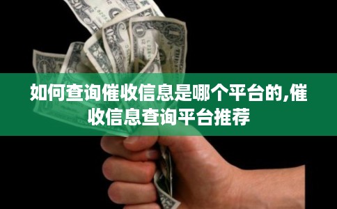 如何查询催收信息是哪个平台的,催收信息查询平台推荐