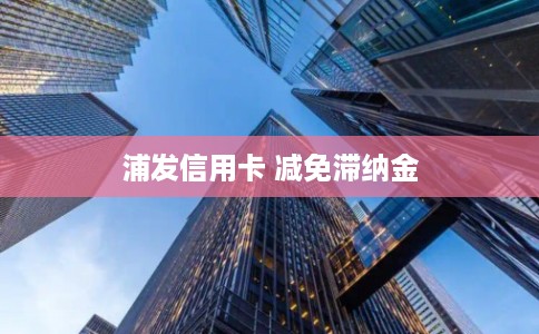 浦发信用卡 减免滞纳金