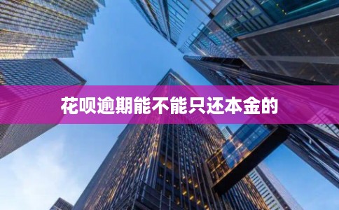 花呗逾期能不能只还本金的
