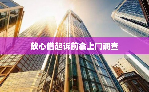 放心借起诉前会上门调查