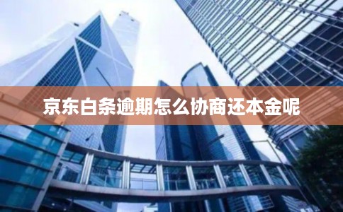 京东白条逾期怎么协商还本金呢