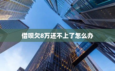 借呗欠8万还不上了怎么办