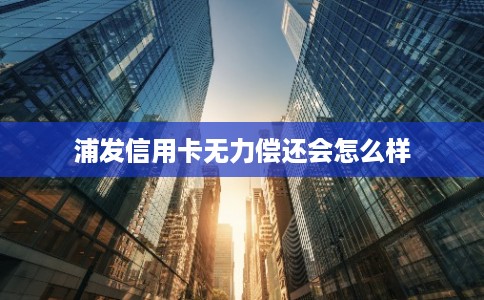 浦发信用卡无力偿还会怎么样
