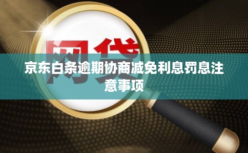 京东白条逾期协商减免利息罚息注意事项