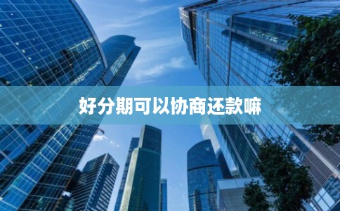 好分期可以协商还款嘛