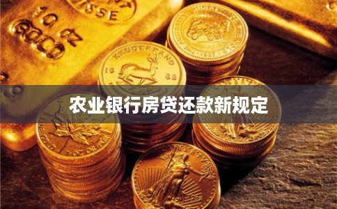 农业银行房贷还款新规定