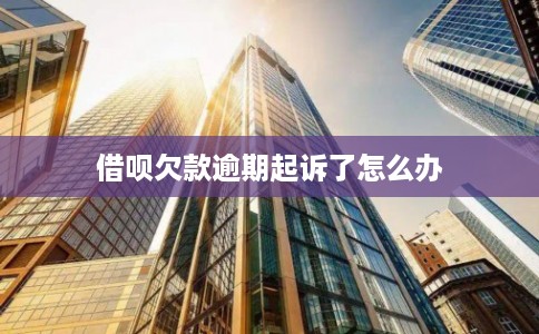 借呗欠款逾期起诉了怎么办