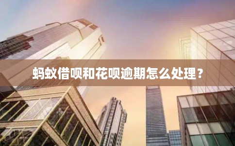 蚂蚁借呗和花呗逾期怎么处理？