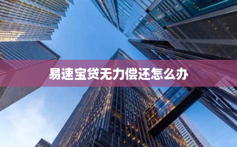 易速宝贷无力偿还怎么办