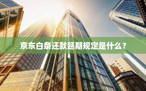 京东白条还款延期规定是什么？
