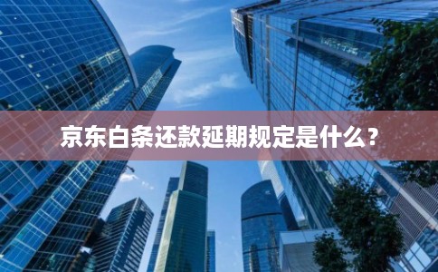 京东白条还款延期规定是什么？
