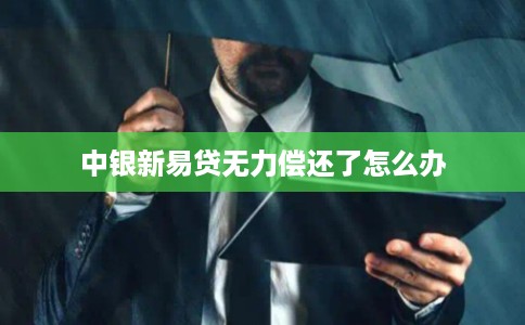 中银新易贷无力偿还了怎么办