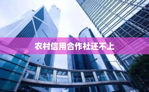 农村信用合作社还不上