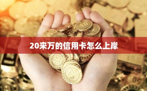 20来万的信用卡怎么上岸