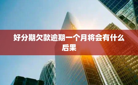 好分期欠款逾期一个月将会有什么后果