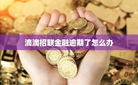 滴滴招联金融逾期了怎么办