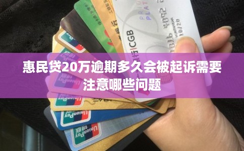 惠民贷20万逾期多久会被起诉需要注意哪些问题