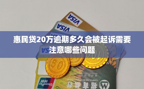 惠民贷20万逾期多久会被起诉需要注意哪些问题