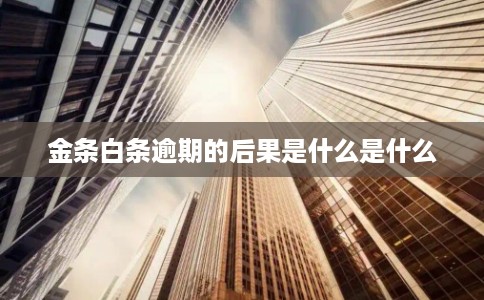 金条白条逾期的后果是什么是什么