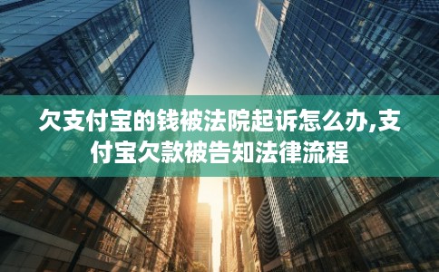 欠支付宝的钱被法院起诉怎么办,支付宝欠款被告知法律流程