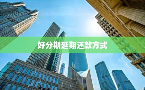 好分期延期还款方式