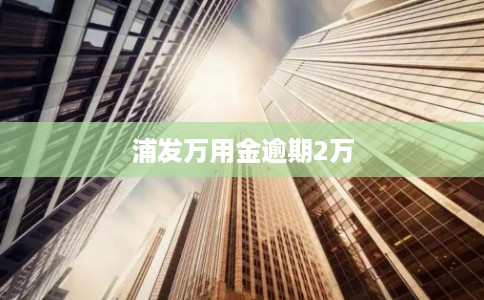浦发万用金逾期2万 浦发万用金逾期2万