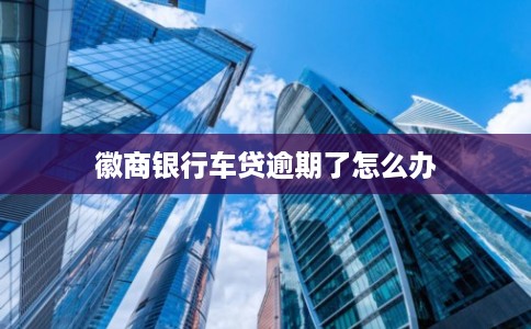 徽商银行车贷逾期了怎么办 徽商银行车贷逾期了怎么办