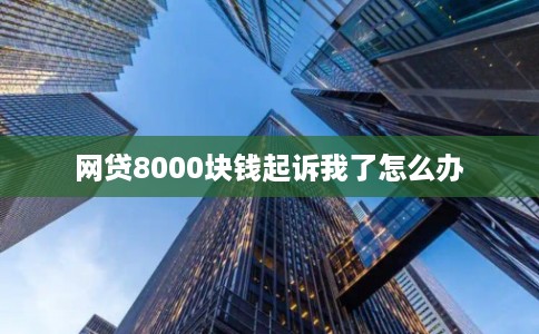 网贷8000块钱起诉我了怎么办