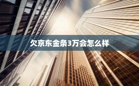 欠京东金条3万会怎么样