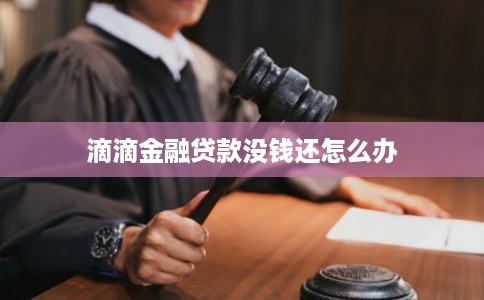 滴滴金融贷款没钱还怎么办 滴滴金融贷款没钱还怎么办