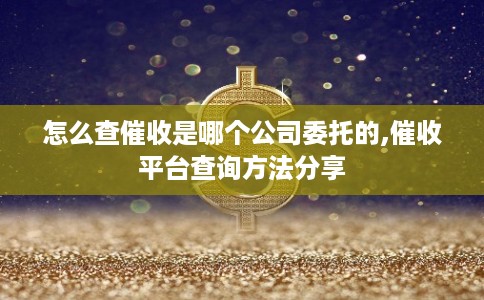 怎么查催收是哪个公司委托的,催收平台查询方法分享