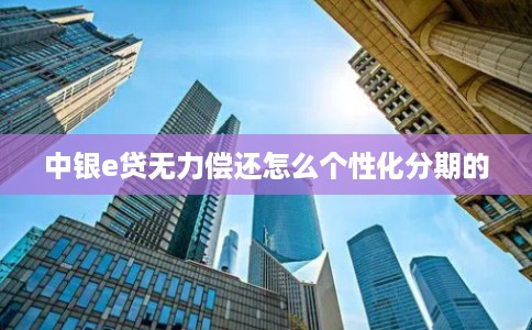 中银e贷无力偿还怎么个性化分期的 中银e贷无力偿还怎么个性化分期的