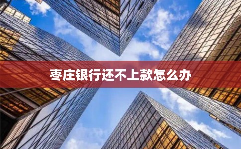 枣庄银行还不上款怎么办 枣庄银行还不上款怎么办