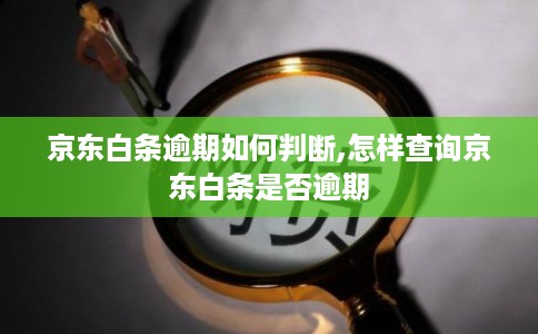 京东白条逾期如何判断,怎样查询京东白条是否逾期