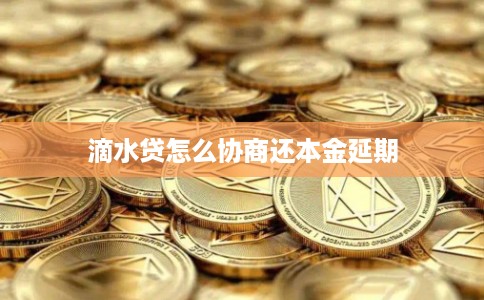 滴水贷怎么协商还本金延期