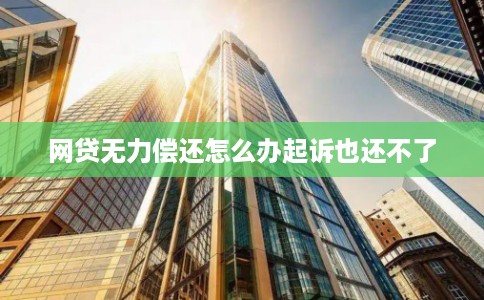 网贷无力偿还怎么办起诉也还不了 网贷无力偿还怎么办起诉也还不了