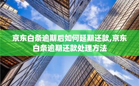 京东白条逾期后如何延期还款,京东白条逾期还款处理方法
