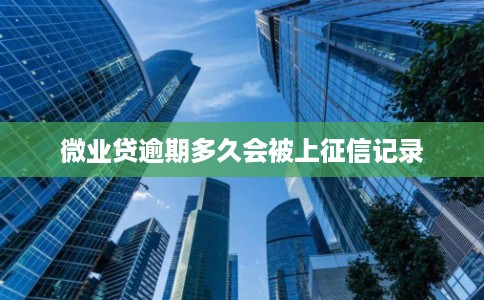 微业贷逾期多久会被上征信记录