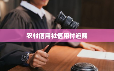 农村信用社信用付逾期 农村信用社信用付逾期